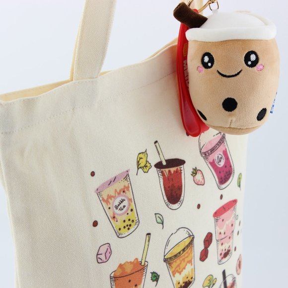 Boba Tote Bag with a Boba Plush Keychain - Picture 2 of 8